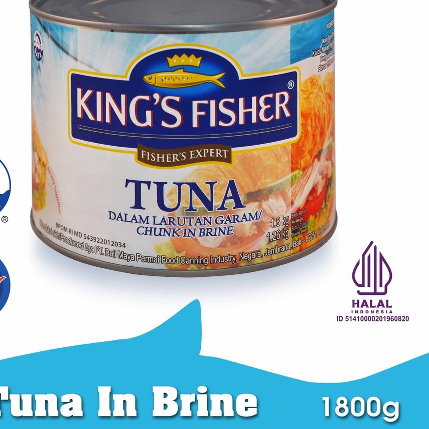 

◌ King's Fisher Tuna dalam Air Garam Tuna in Brine Daging Tuna Makanan Kaleng 1800 gr ☆