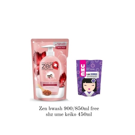 Zen Body Wash 850ml Reff free Shinzui Bcleanser Ume Keiko 450ml