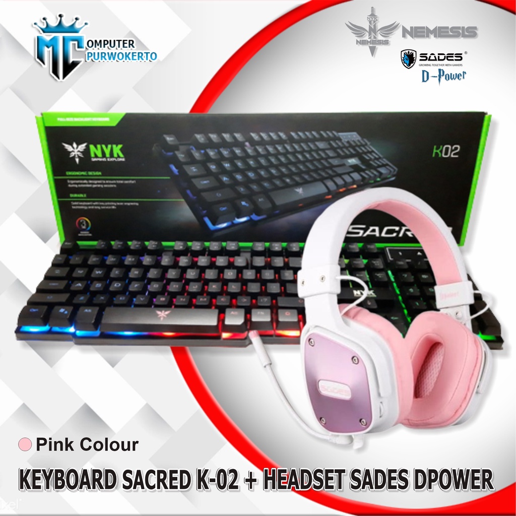 PAKET KEYBOARD GAMING SACRED K-02 PLUS HEADSET GAMING