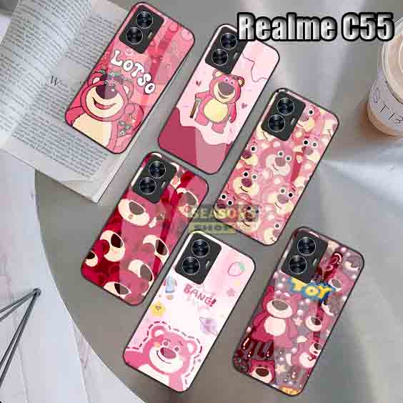 Softcase Realme C55 Terbaru - Softcase Kaca Realme C55 - Softcase Glass Glitter Realme C55 - Softcas