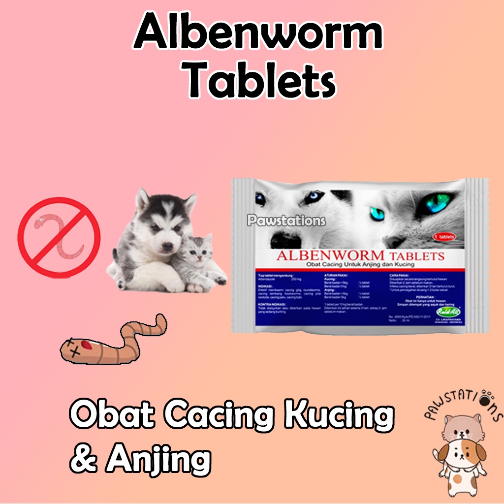 Obat Cacing Kucing Obat Cacing Anjing Albenworm Tablet