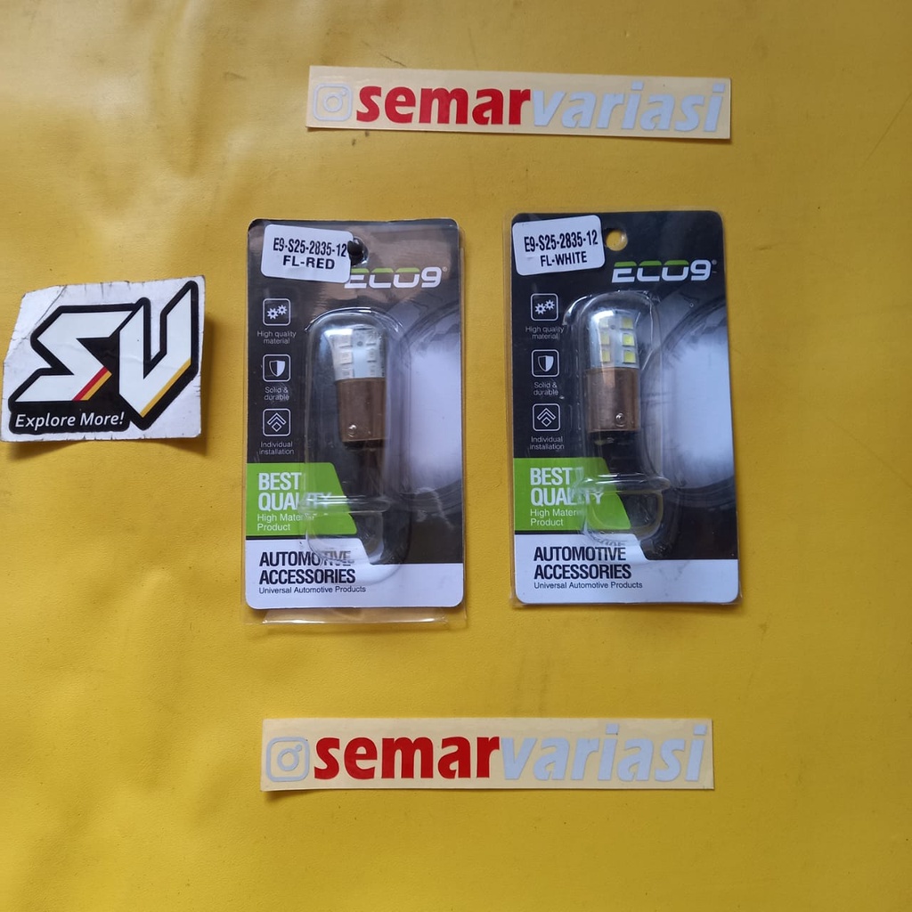 Bohlam Rem Stoplamp Flash Putih Merah Led Luminos Eco9 Universal