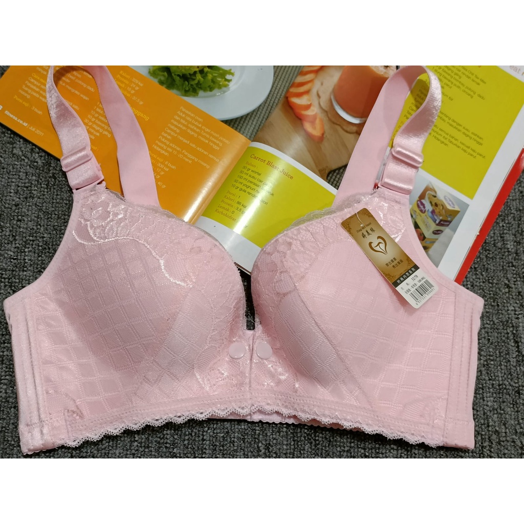 BRA / BH WANITA MENYUSUI 639 TIDAK ADA KAWAT, BUSA SEDANG BUKAAN DEPAN SIZE 34-42 KAIT 3 PAKAIAN DALAM WANITA IMPORT