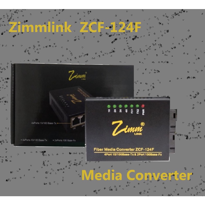Terlaris Zimmlink Media Converter Zcf-124F 2Sc Fo Ab To 4 Lan 10/100Mbps