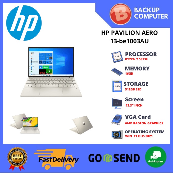 LAPTOP HP PAVILION AERO 13-be1003AU AMD Ryzen 7-5825U