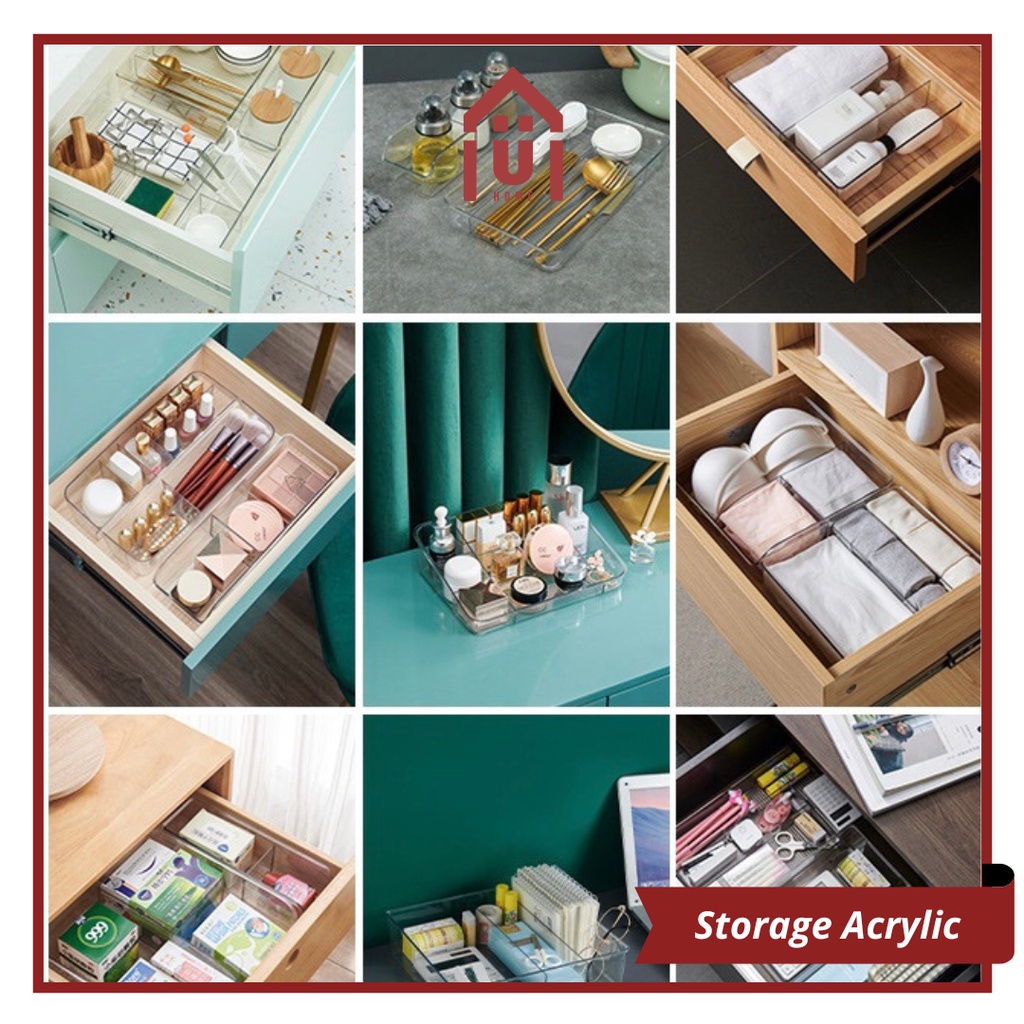UNISO - STORAGE ACRYLIC SERBAGUNA | STORAGE BOX ACRYLIC MULTIFUNGSI | DRAWER BASKET | BOX PENYIMPANAN SERBAGUNA