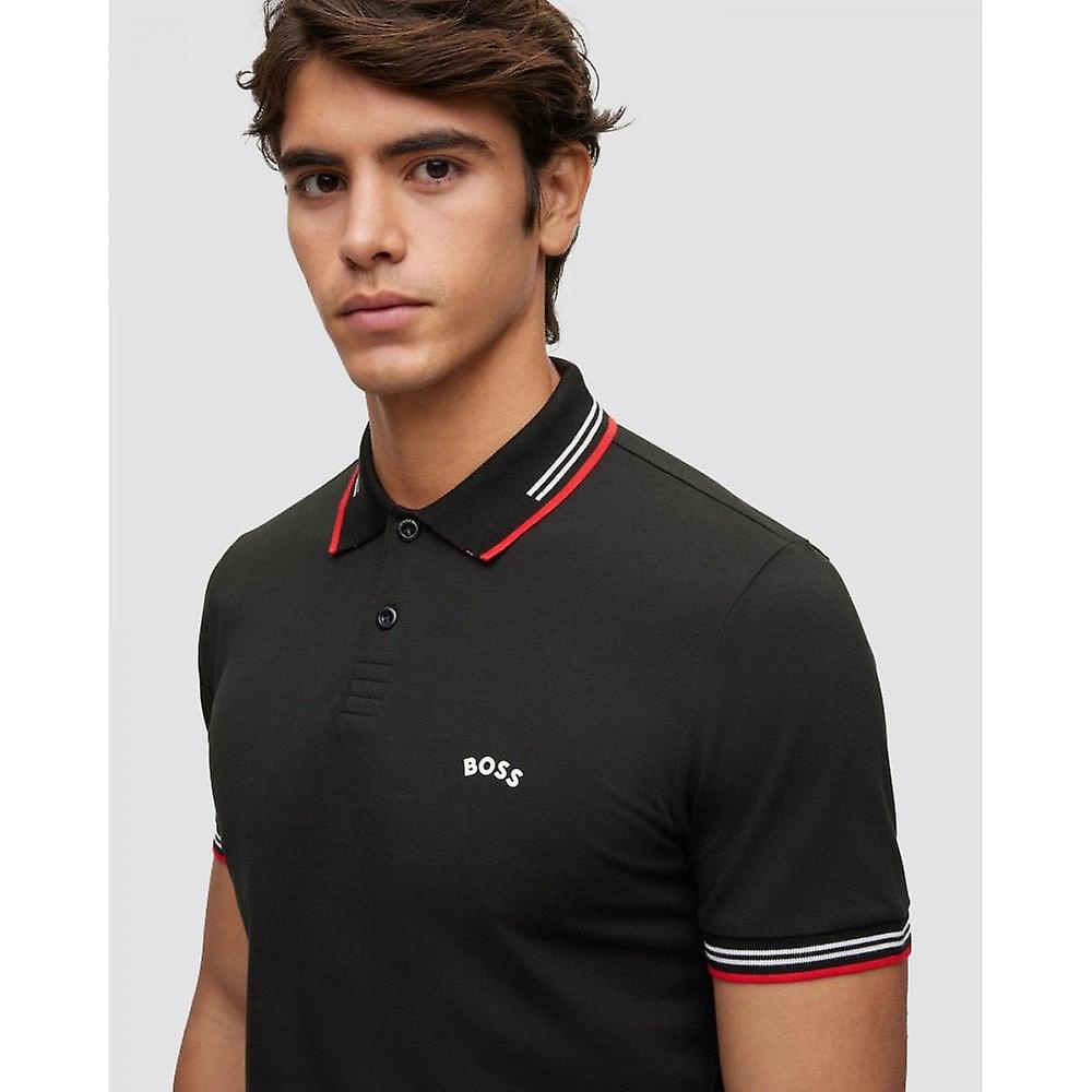 Hugo Boss SS23 Paul Curved Slimfit Polo Shirt Black