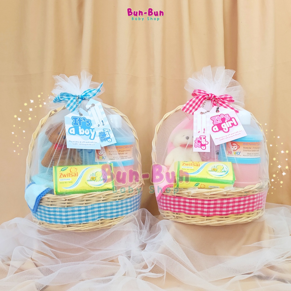 Hampers Bayi Laki Perempuan Unisex Kado Lahiran Gift Set Parsel Parcel New Born Hadiah Anak Murah Keranjang Rotan Perlengkapan Baru Lahir Peralatan Baby Newborn Boy Girl Bunbunbabyshop