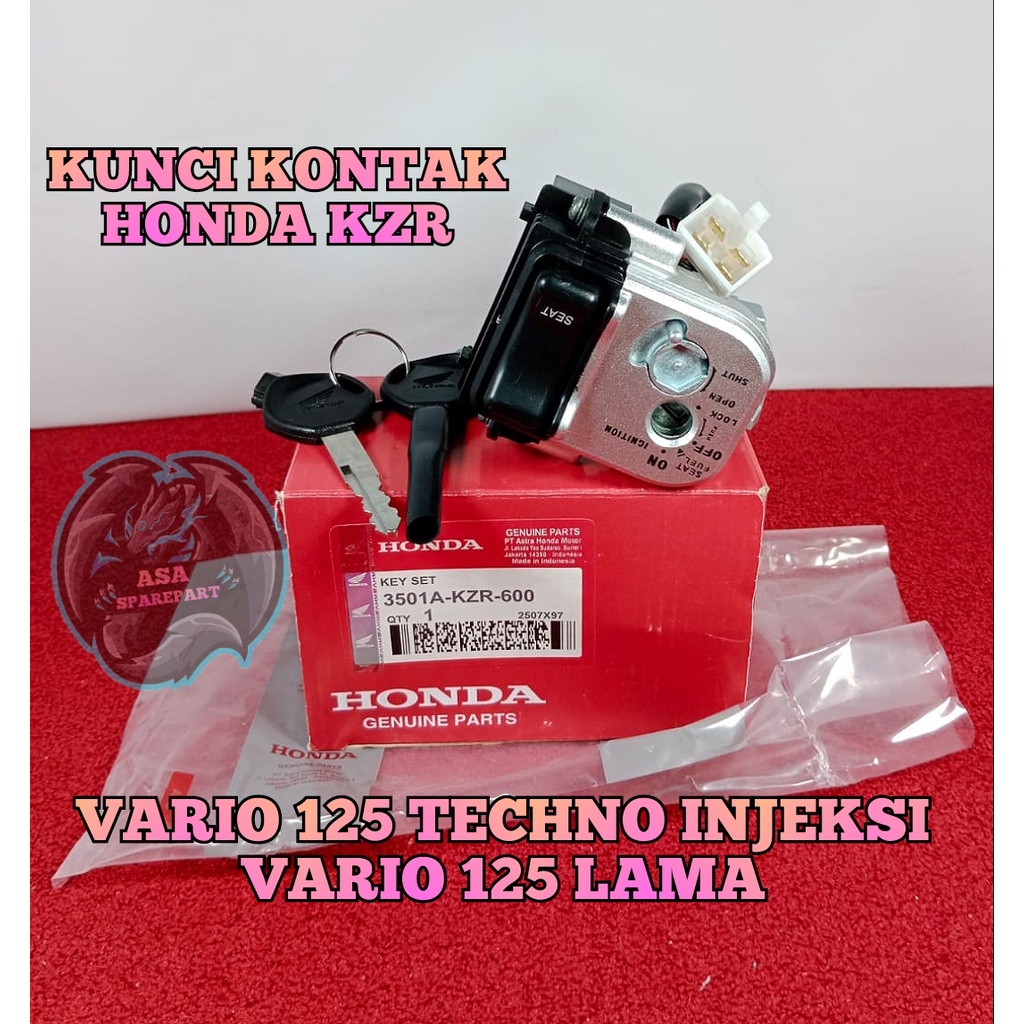 KUNCI KONTAK + Tombol Jok KZR Asli original motor Honda VARIO 125 TECHNO FI INJEKSI ,  VARIO 125 Old