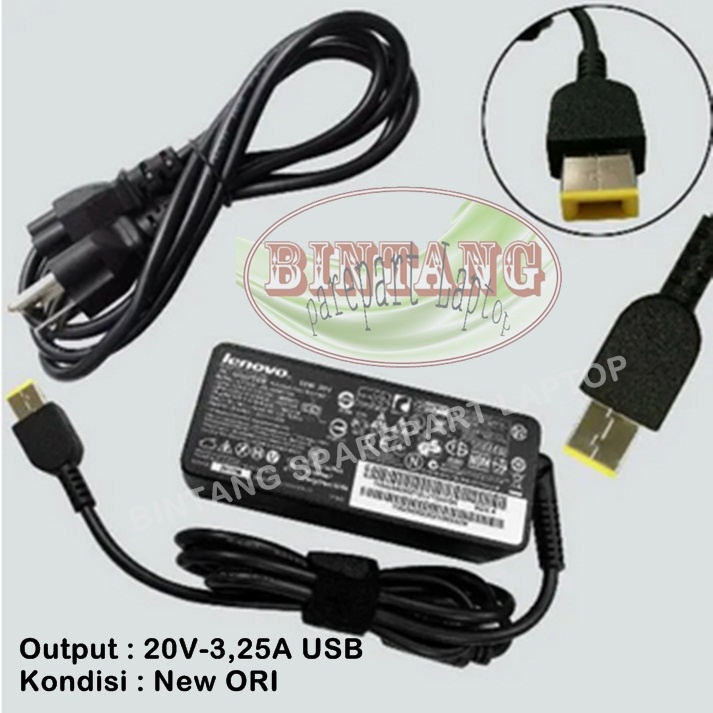 ADAPTOR/CHARGER LAPTOP LEN0V0 (20V-3,25A USB )  G400  G400S  G405  G405S  G500  G500S  G505 G505S G700 G40-30 WD G40-70