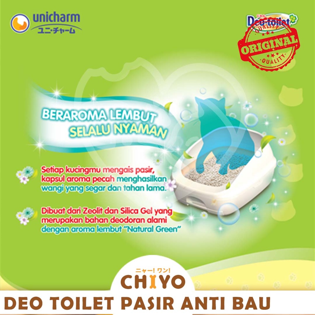 UNICHARM DEO PET TOILET PASIR KUCING NATURAL GREEN 2L