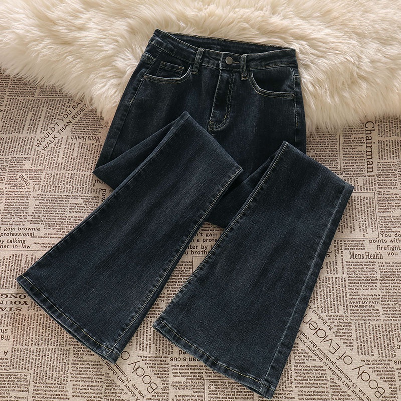 Kelabu hitam Cutbray Jeans / Highwaist Skinny Celana Jeans Wanita (realpict)