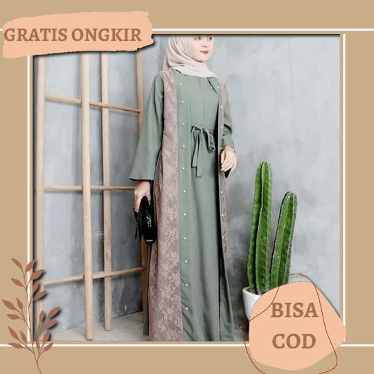 New New Ready Maxi Dress Raya Free Hijab Siap Kirim Langsung |Dress Lebaran 2023 Ori Art Fashion Gam