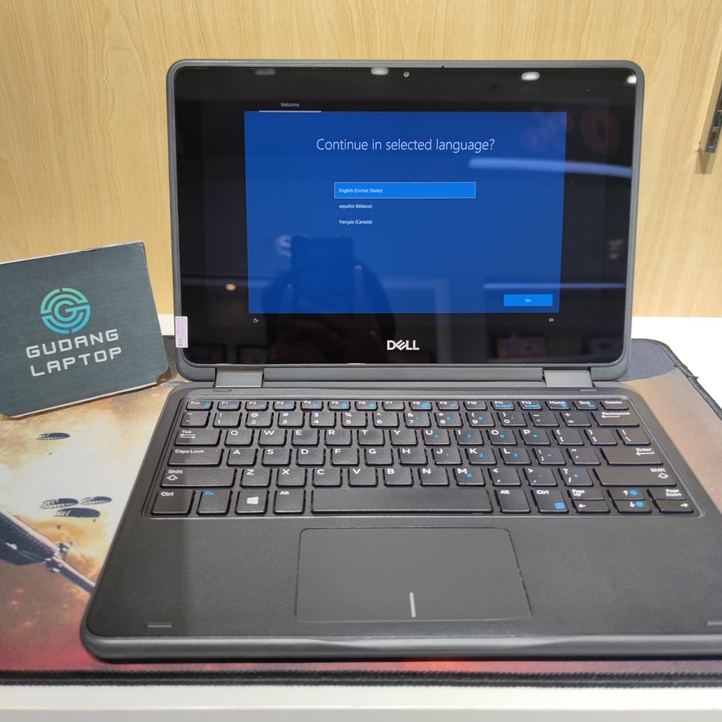 LAPTOP 2IN1 MURAH DELL LATITUDE 3190 N5000 RAM 8GB SSD 256GB TOUCH WIN10 LIKE NEW