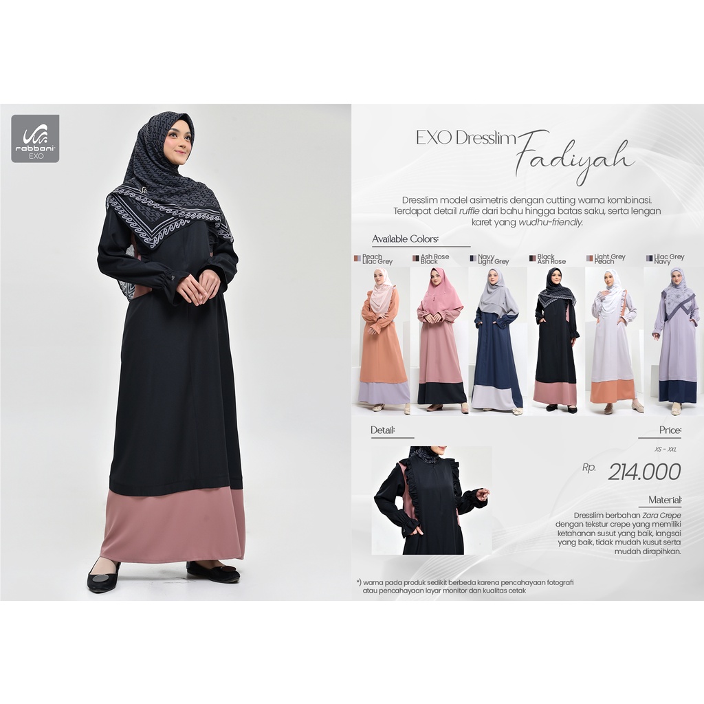 GAMIS DEWASA | GAMIS REMAJA | DRESSLIM RABBANI | EXO DRESSLIM FADIYAH ORI RABBANI