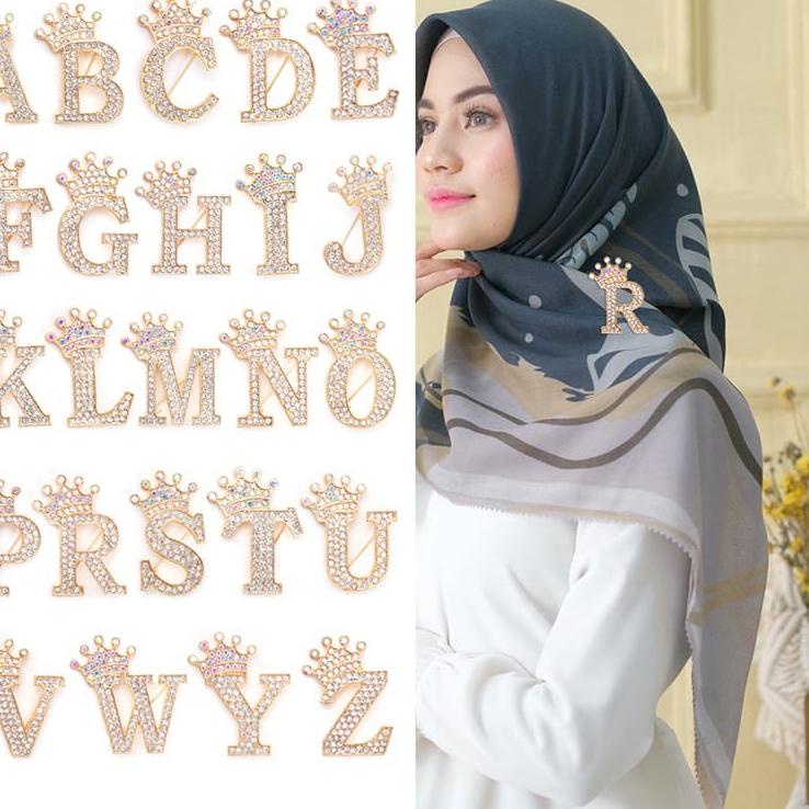 >V44859) BROS HURUF CROWN SERIES / BROS INISIAL / BROS JILBAB MURAH KEKINIAN VIRAL 2022 BISA COD