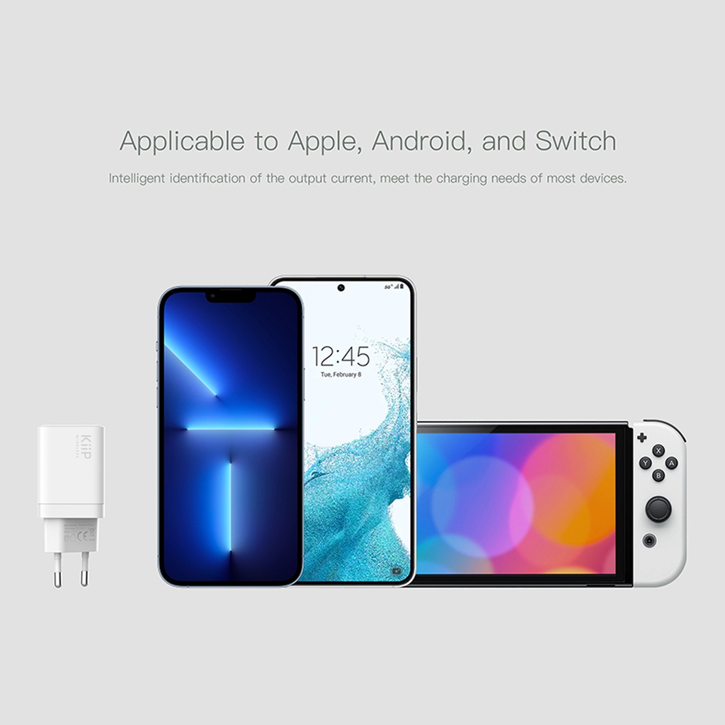 KiiP Wireless C10 Kepala Charger 30W Travel Fast Charger