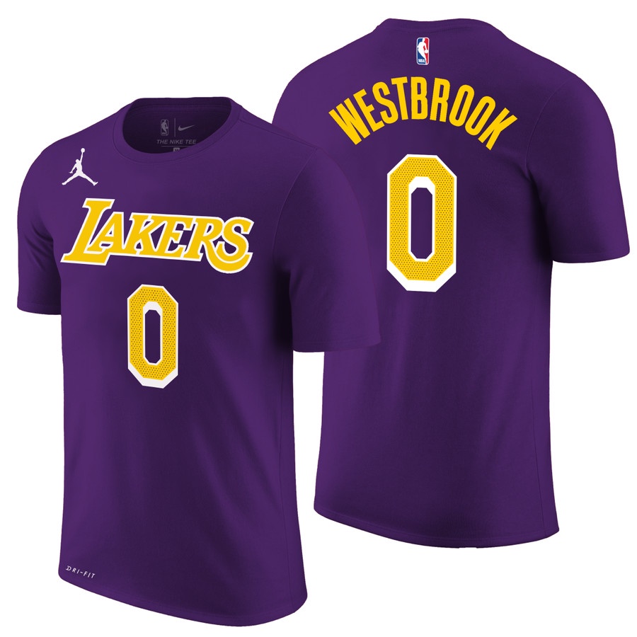 T-SHIRT KAOS BASKET NBA LA LAKERS PURPLE WESTBROOK 0