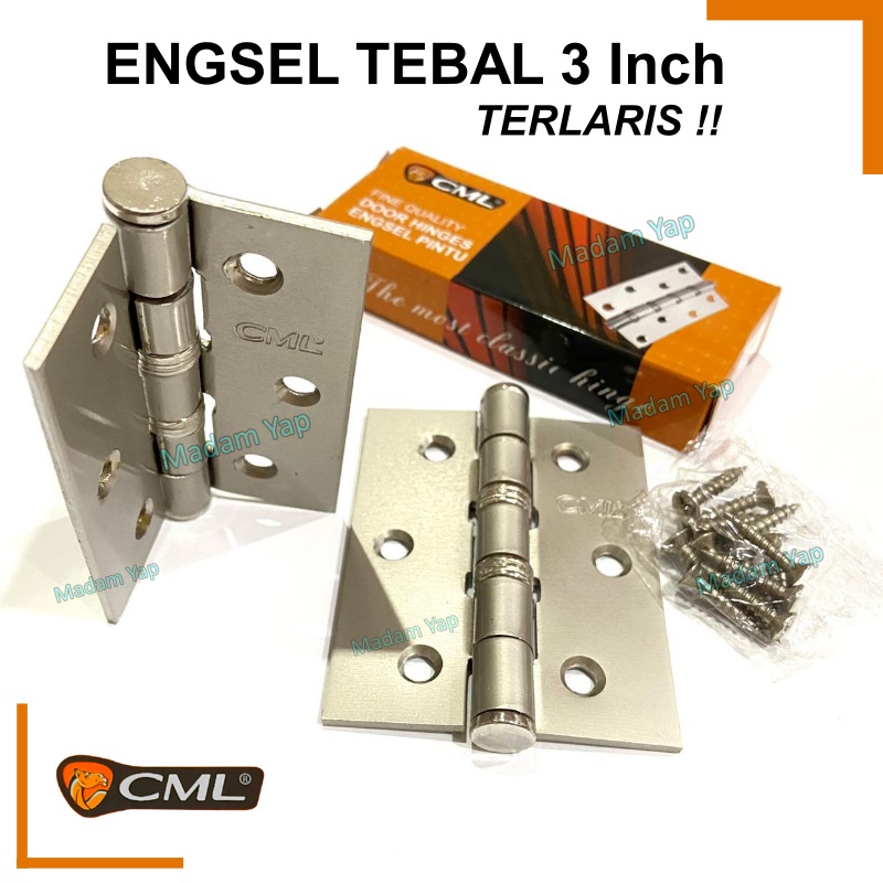 ENGSEL TEBAL STAINLES 3&quot; INCH BAGUS / ENGSEL PINTU JENDELA STENLIS