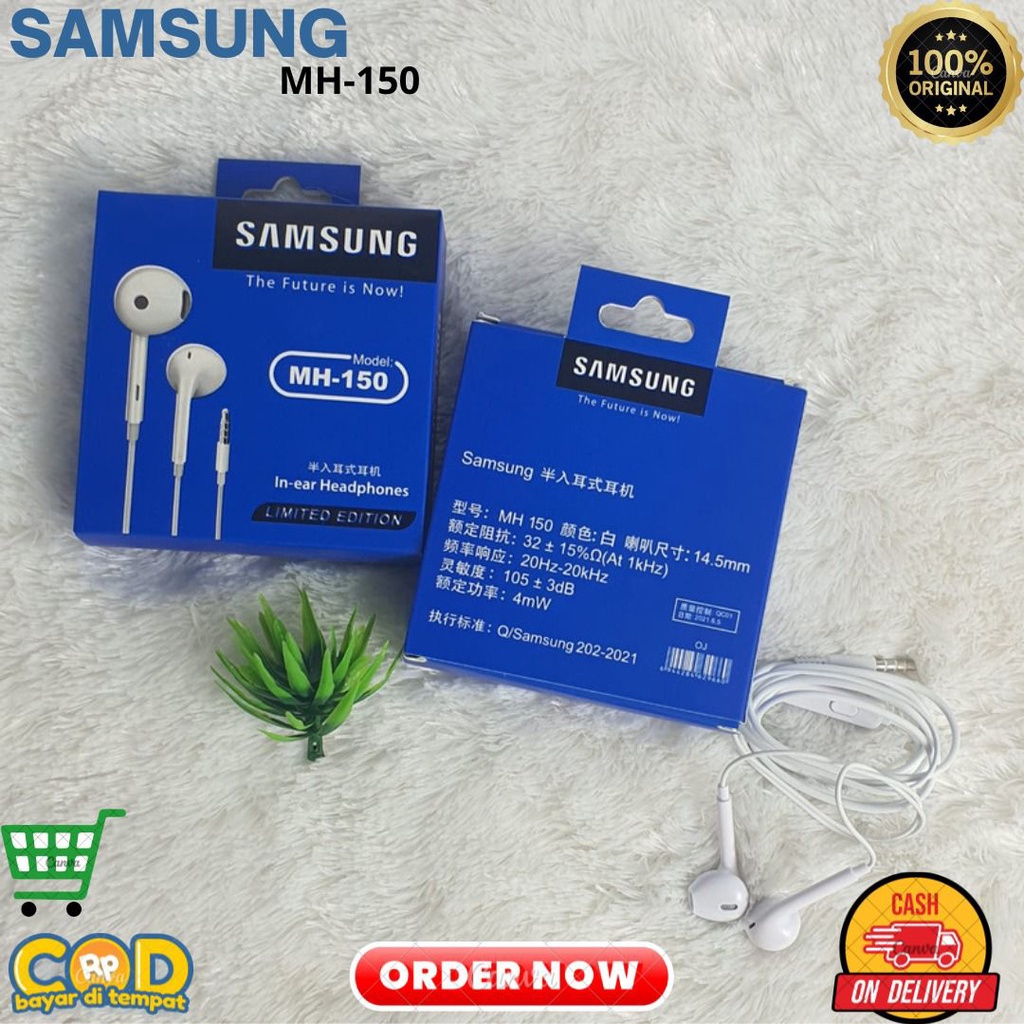 HEADSEAT HEADSET HETSET EARPHONES SAMSUNG MH-150 FULL BASS STEREO LIMITED EDITION