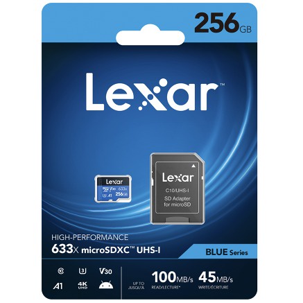 Lexar Microsd 256GB With Adapter Up to 100Mbps