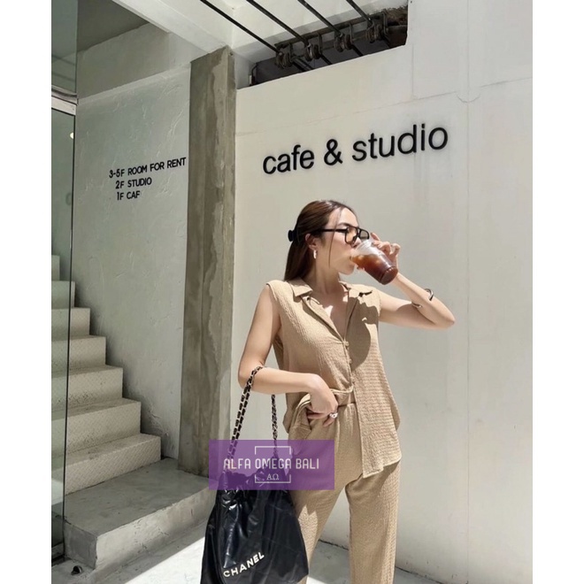 Premium Set Wanita - Baju Atasan dan Celana Wanita Murah Berkualitas - Korean Loose Pants Wanita