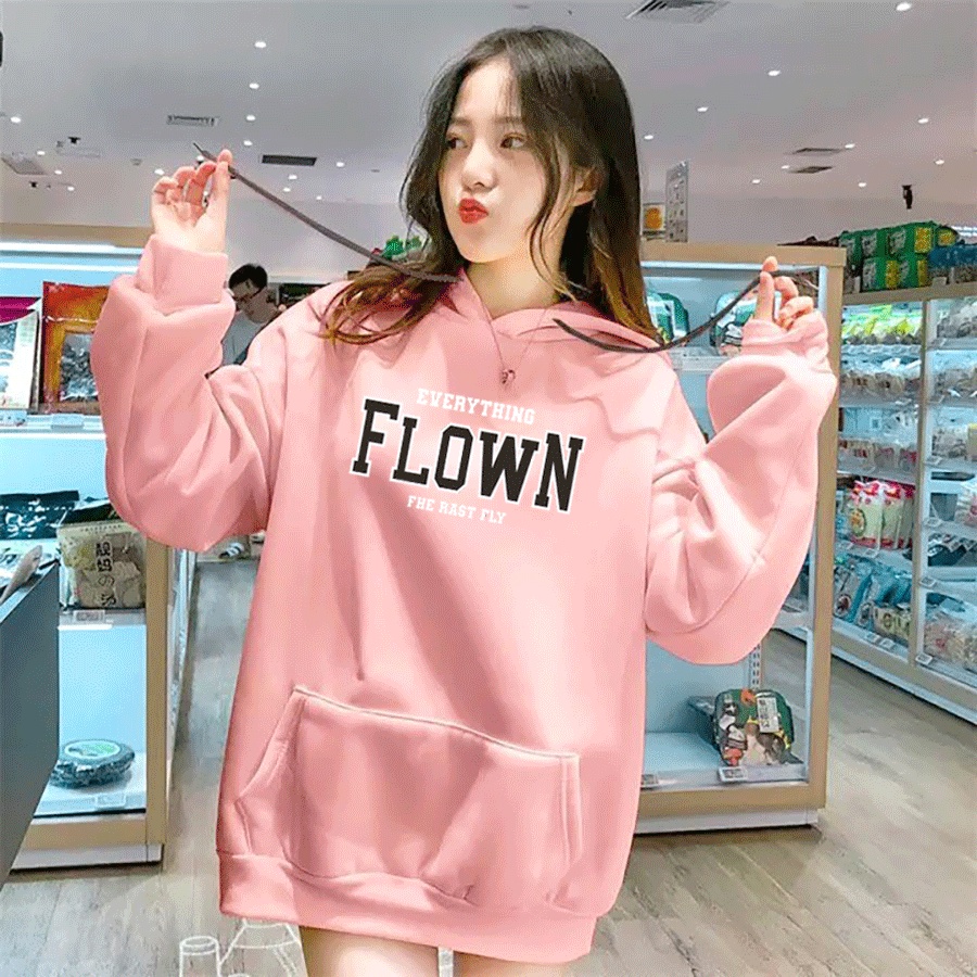 Sweater Wanita FLOWN Hoodie Remaja Dewasa Sweater Cewe Hoodie flecce Murah