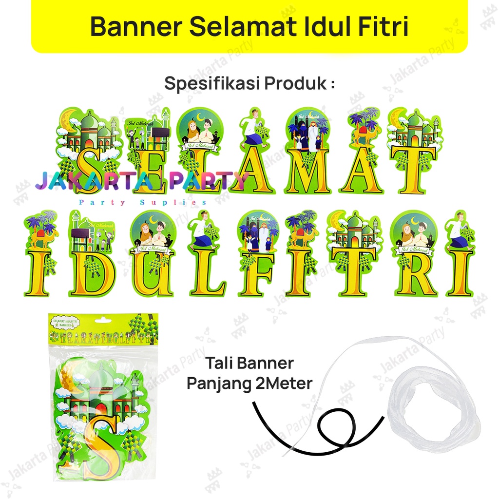 Bunting Flag Selamat Idul Fitri / Banner Lebaran / Hiasan Lebaran