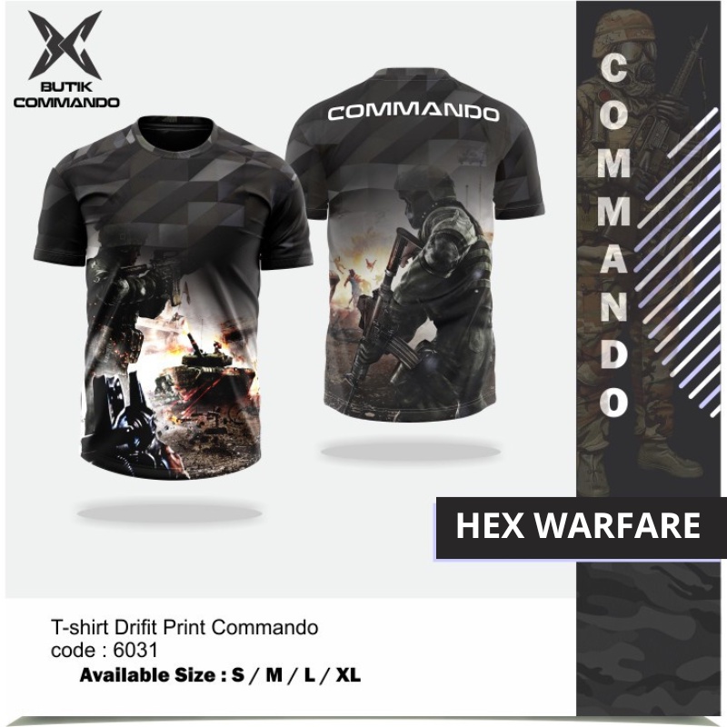 Kaos Jersey Tactical Pria T-Shirt Dri-Fit "Hex Warfare" Cocok Untuk Brimob Polisi TNI Terbaru