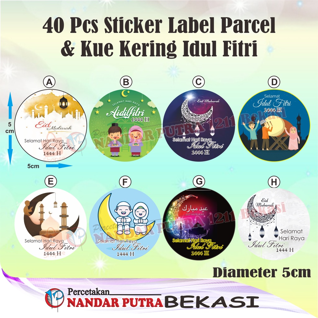 

(40Pcs) Stiker label parcel/stiker kue kering Idul Fitri