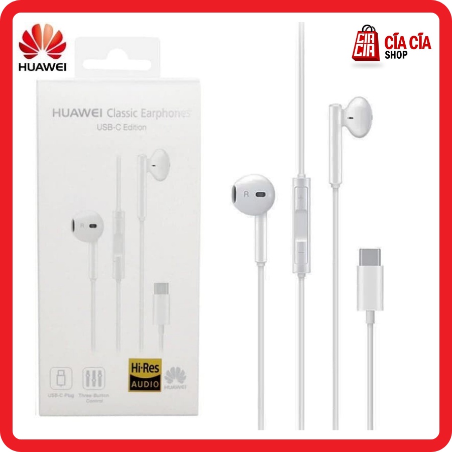 Earphone Huawei Type C Original Handsfree Headset USB C Honor Nova P30 P40 CM33 AM113 Earphone Type C