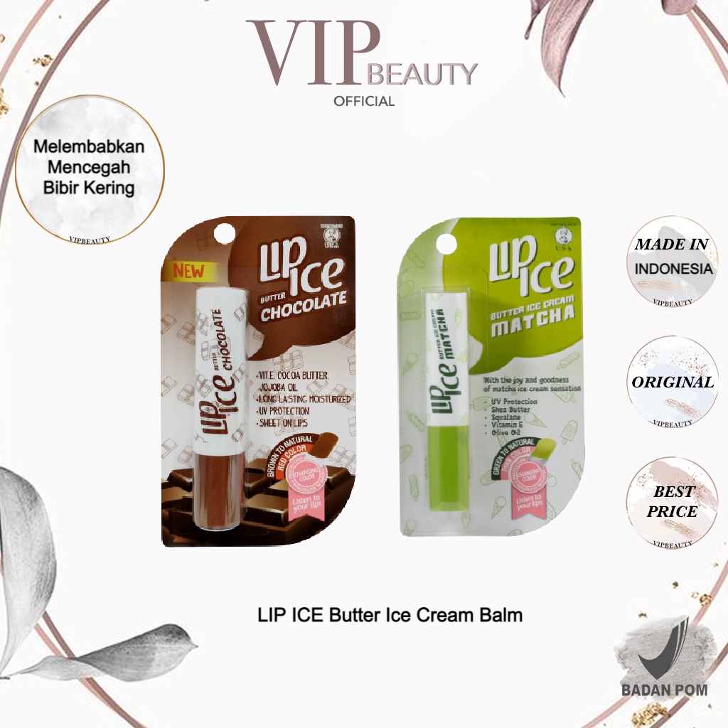 Jual LIP ICE Butter Ice Cream Changing Color Lip Balm Matcha Chocolate 2.2g Shopee Indonesia