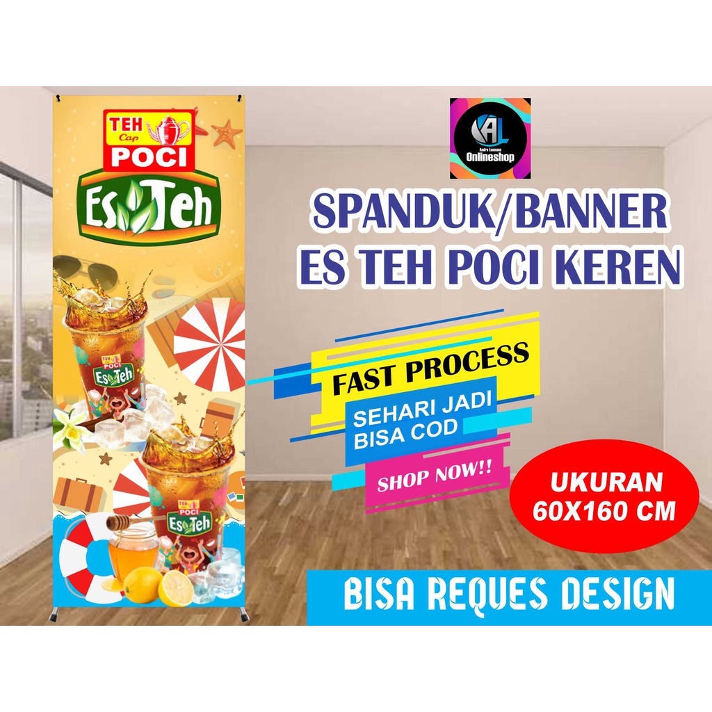 Spanduk Banner Berdiri Es Teh Poci