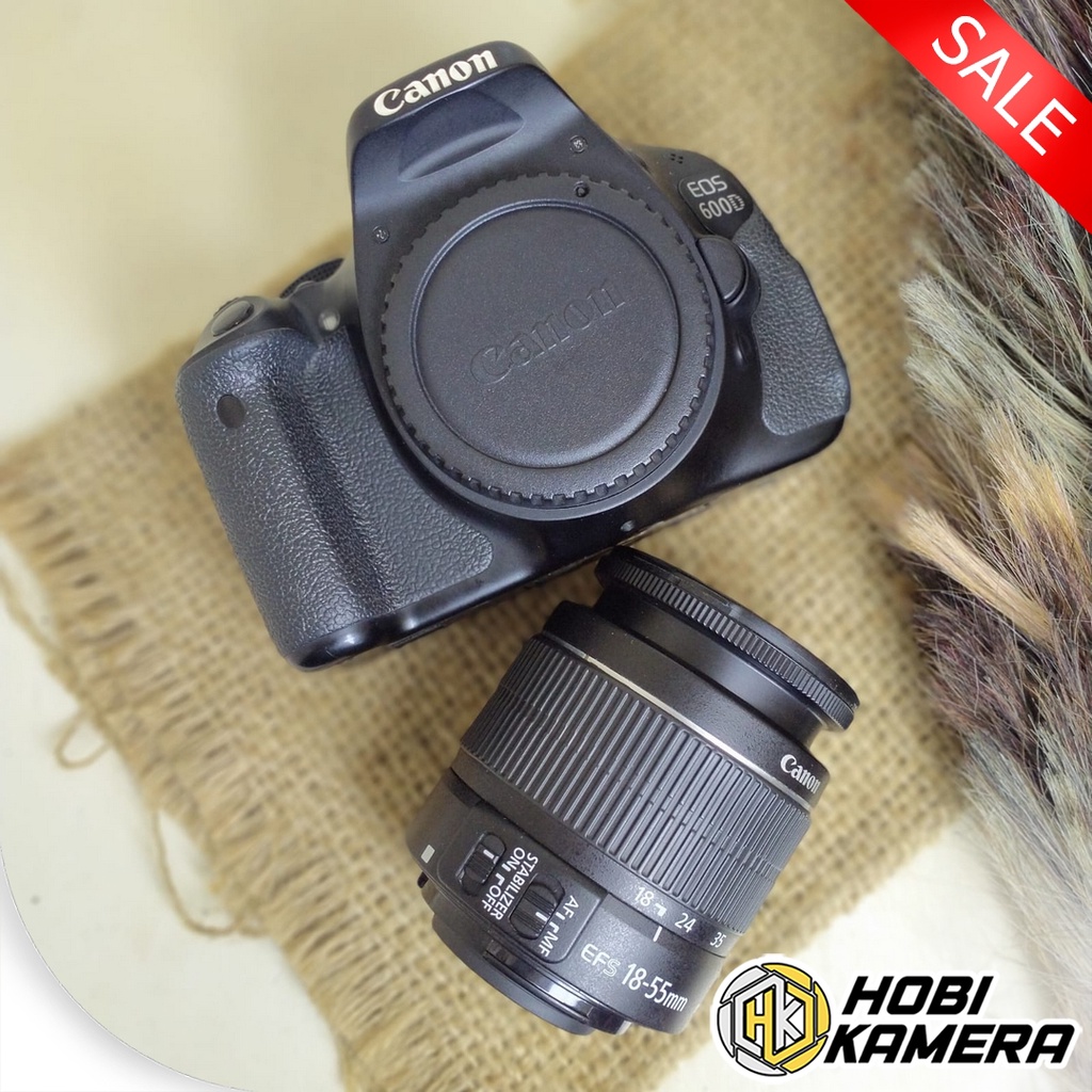 Kamera Dslr Canon 600d lensa 18-55mm layar lipat free tas - bekas
