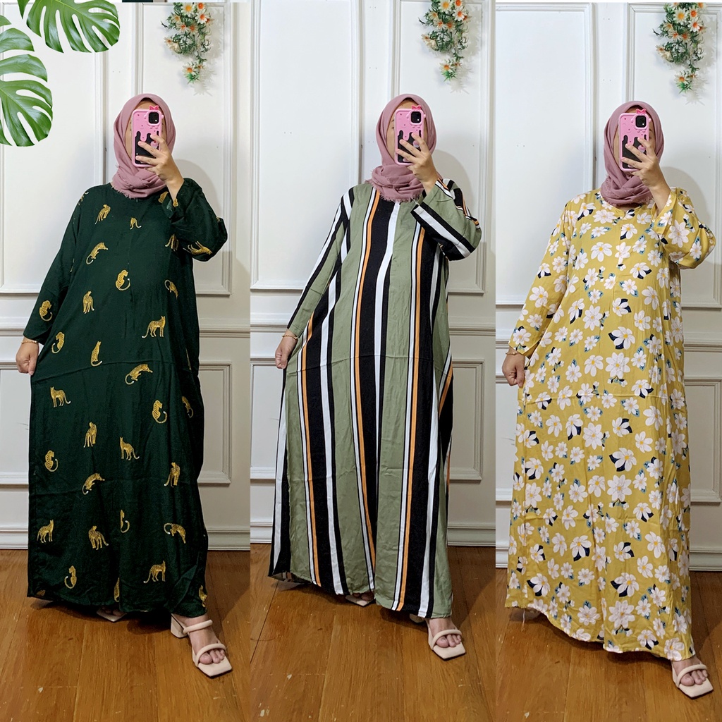 Daster Gamis Semata Kaki / Long Daster Lengan 3/4 / Daster sematakaki busui / Daster tangan / Daster rayon busui