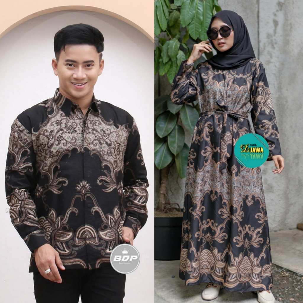 COUPLE GAMIS BATIK KEMEJA PANJANG PENDEK PASANGAN SUAMI ISTRI JUMBO MODERN