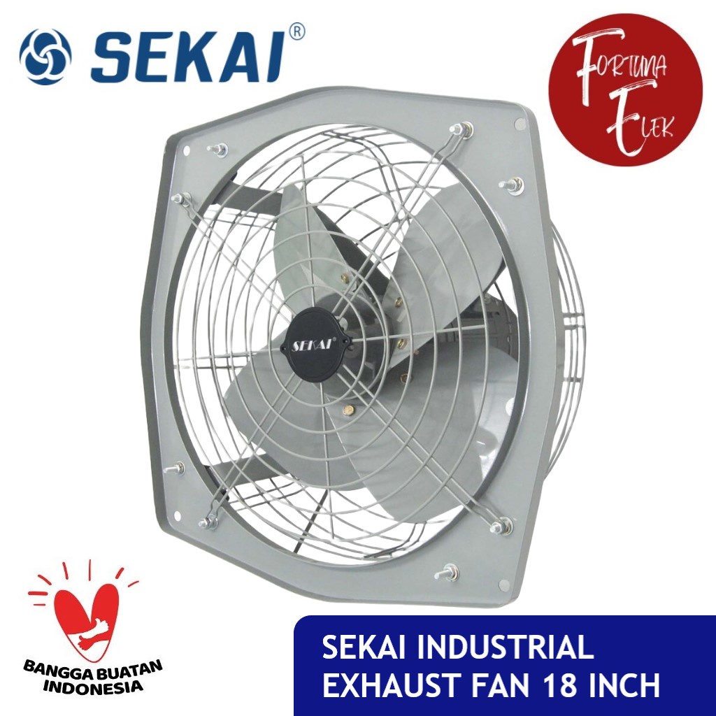 SEKAI Industrial Metal Exhaust Fan 18 Inch IME 1871 Kipas Hexos Performa Tinggi untuk Industri Pabrik