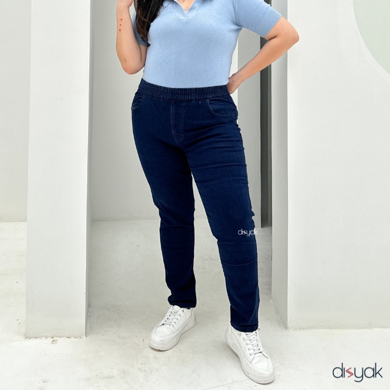 DISYAK - JEGGING Blue Black Premium Soft Jeans Strecth 9902-3302