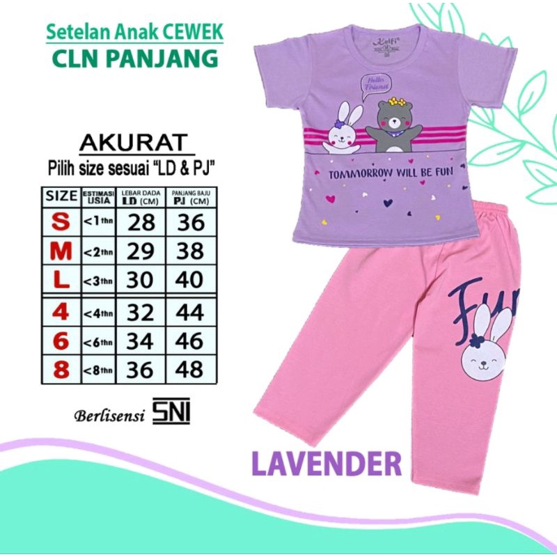 Setelan Baju Anak Cewek CP 1-8 Tahun Set Baju Anak Perempuan Lengan Pendek Celana Panjang KELFI CEWEK CP