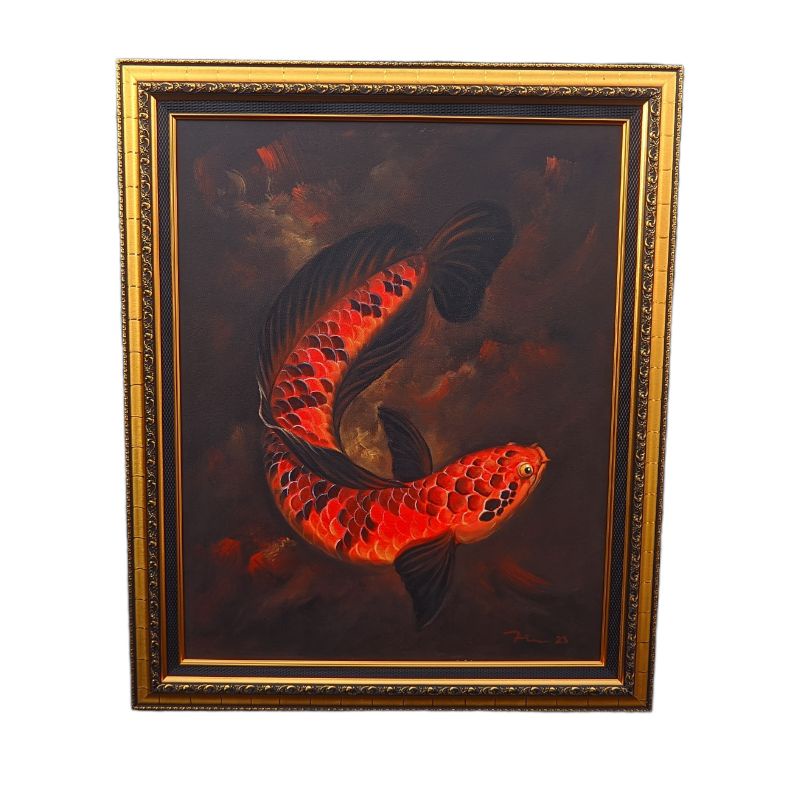 Lukisan ikan Channa red barito