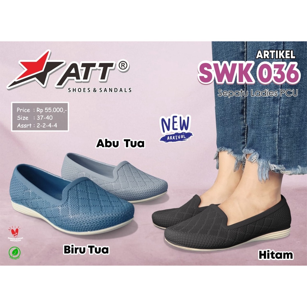 Sepatu Slop Wanita Bahan Karet SlipOn Att SWK 036