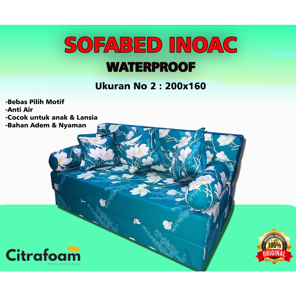 SOFA BED INOAC WATTERPROOF Ukuran No 2 / 200x160 / ANTI AIR Garansi 10 Tahun Sofabed INOAC EON LG D2