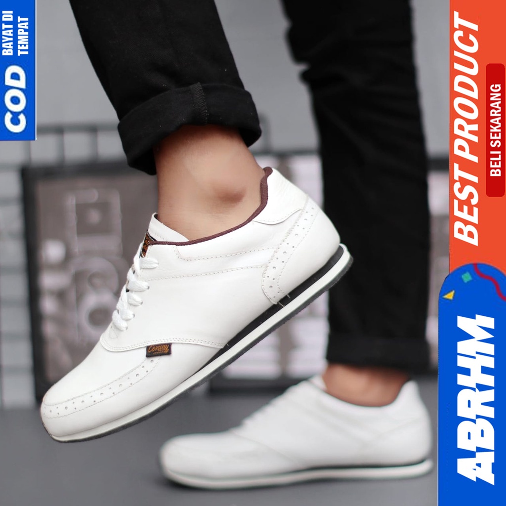 ABRHM X ERZA Sepatu Sneaker Pria Sepatu Pria Casual Sepatu Sneakers Cowok / Cowo Ori Sepatu Kasual Kerja Kuliah Gaya Santai Keren Kekinian Original Murah Terlaris