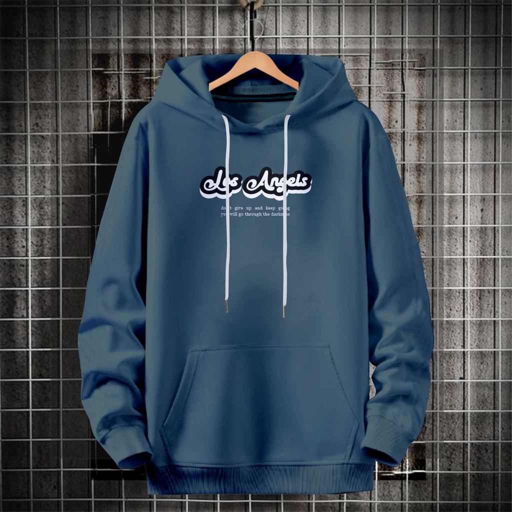 Sweater hoodie kekinian pria wanita motif LOS ANGLES / hoodie kekinian Pria terbaru