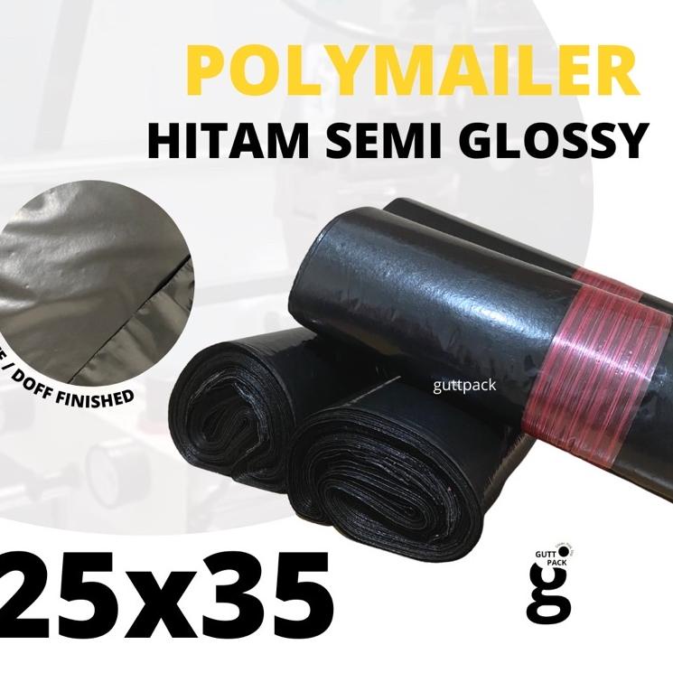 

Promo Merakyat Plastik Packing Polymailer Hitam 25x35CM PE Semi Glossy / Non Glossy / Sablon Plastik Polymailer