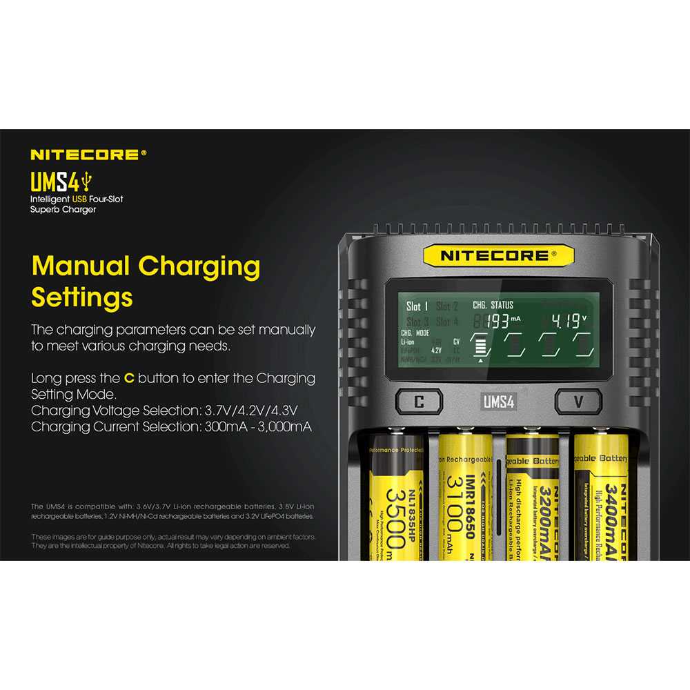 (BISA COD) FTIHSHP NITECORE Intelligent QC2 USB Charger Baterai 4 Slot Li-ion NiMH - UMS4