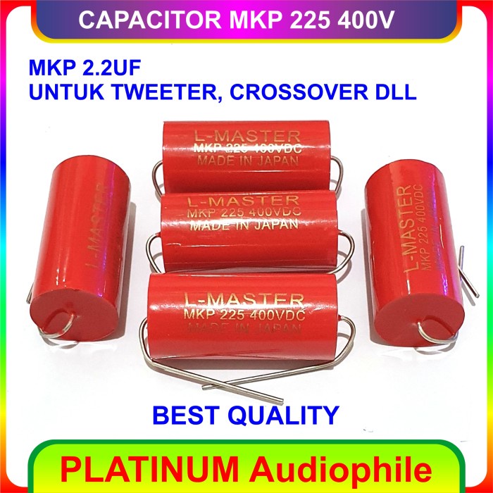 Kapasistor Capacitor Mkp 225 2.2Uf Bipolar Nonpolar Crossover Tweeter