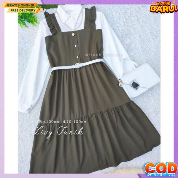 Baj Tuniq Kerja Kantor Bju Thunik Kuliah Perguruan Tinggi Baju Tunik Cewek Cantik Bj Tunika Dress Mo
