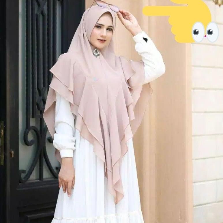 TREN TERBARU Jilbab Instan Khimar Hijab Tania Syari Jumbo Ceruty 2 Layer Jersey Terbaru
