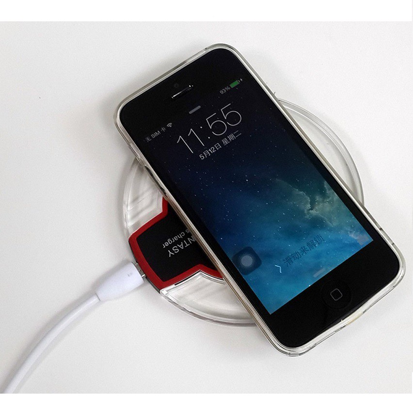 PROMO TERBARU [1 PCS] CHARGER WIRELESS FANTASY QI HP SMARTPHONE IOS ANDROID
